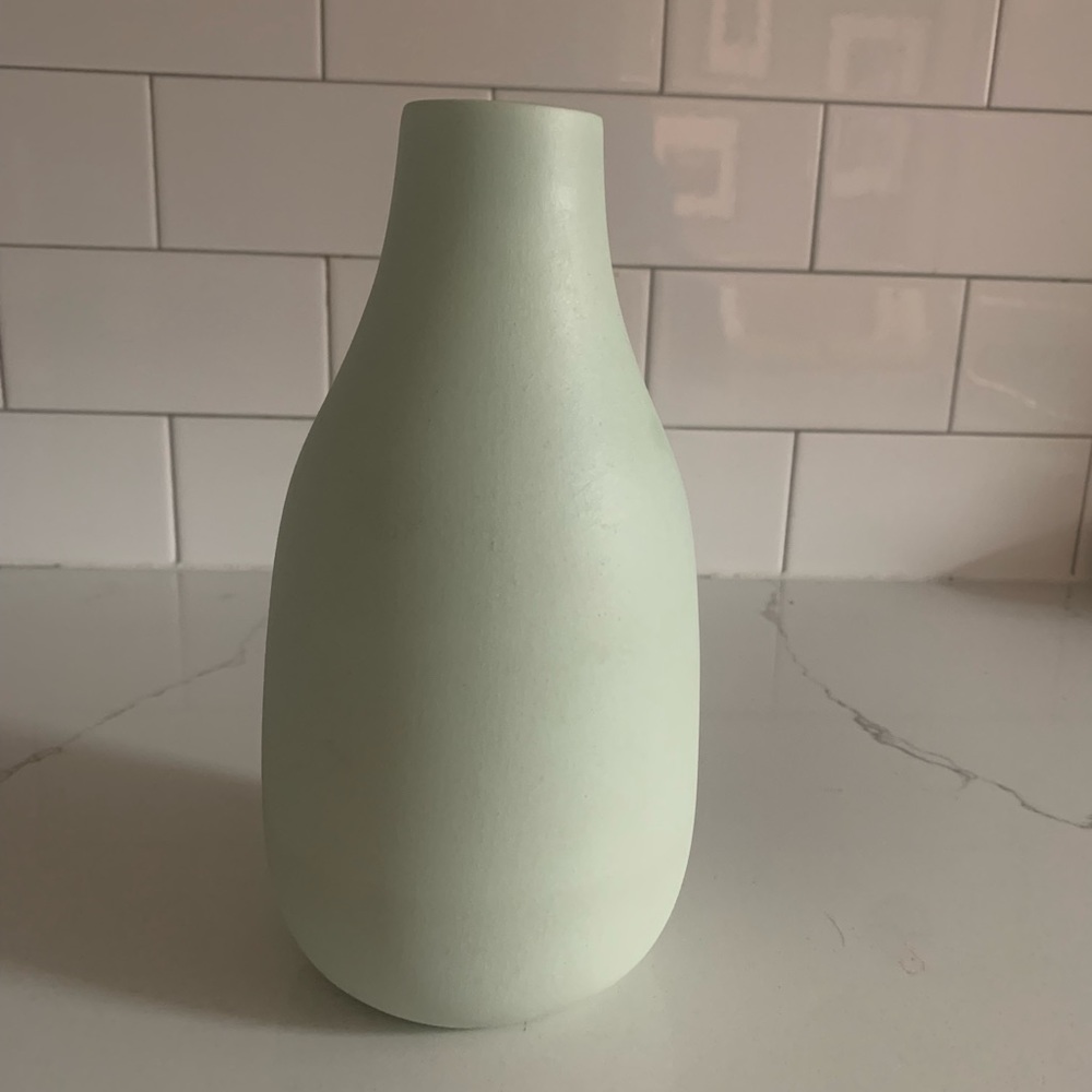 Mint green vase from Pigeon Toe ceramics.